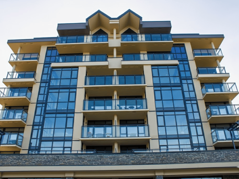 Aqua Shores condo building. Front View
