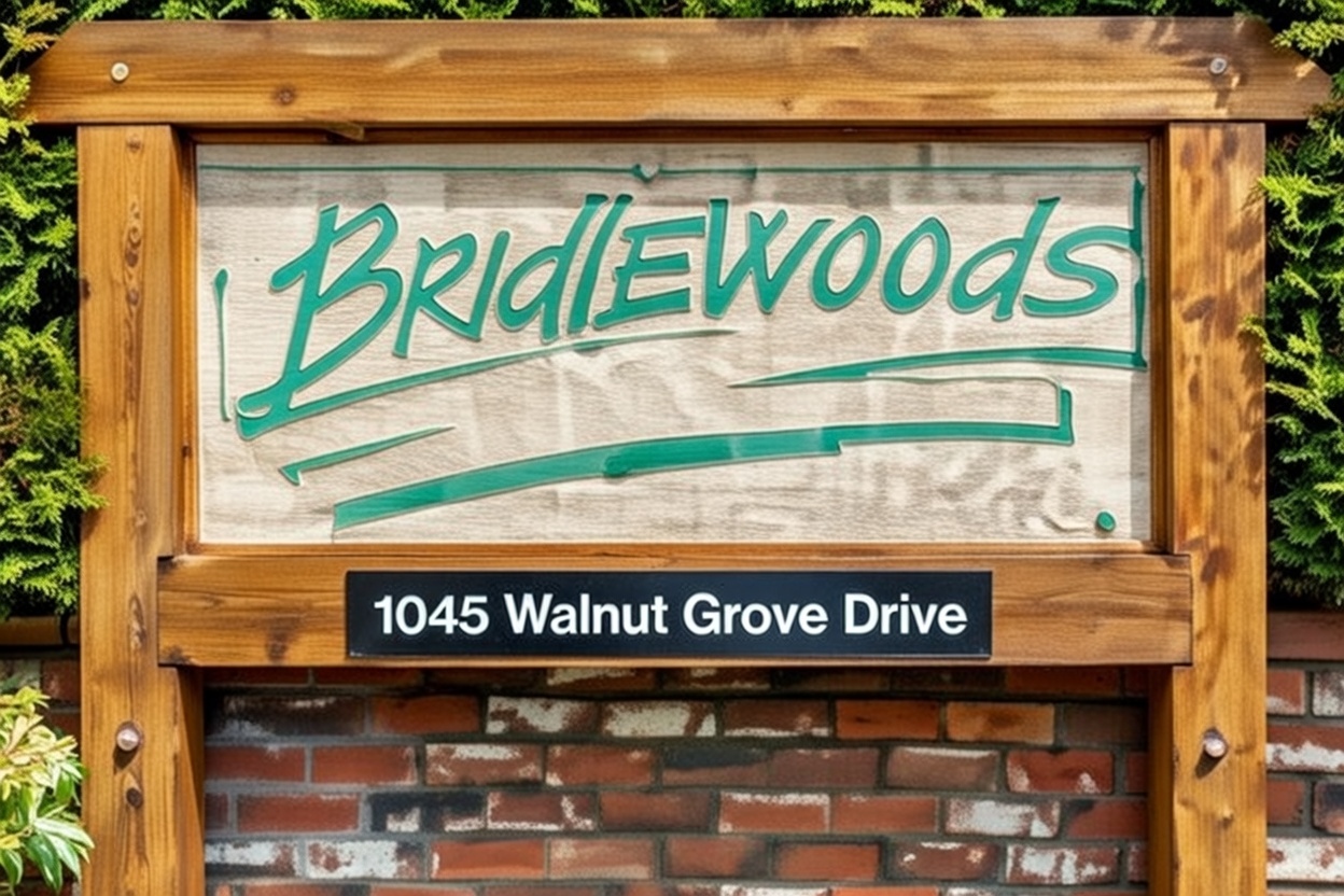 Bridlewoods 1045 Walnut Grove Drive sign