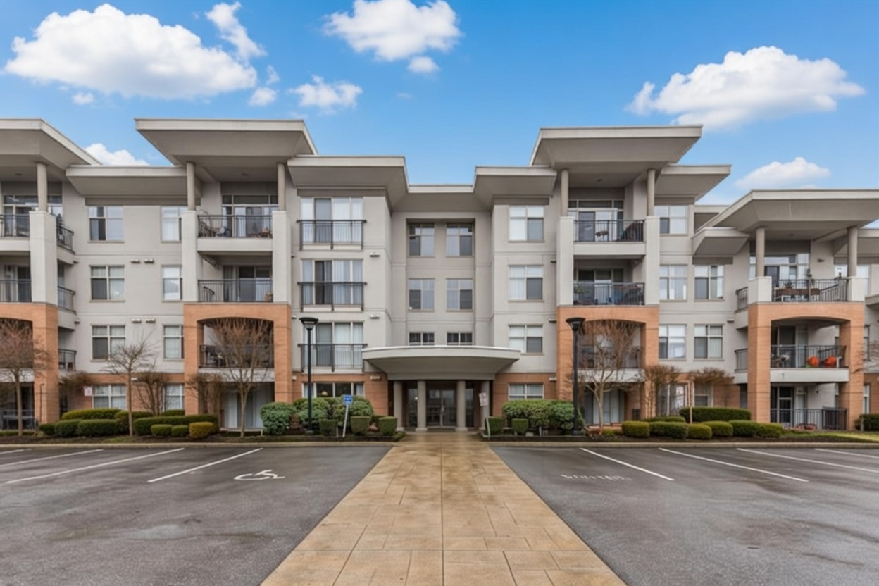 Tempo condos in Abbotsford BC. This photo shows the front entrance