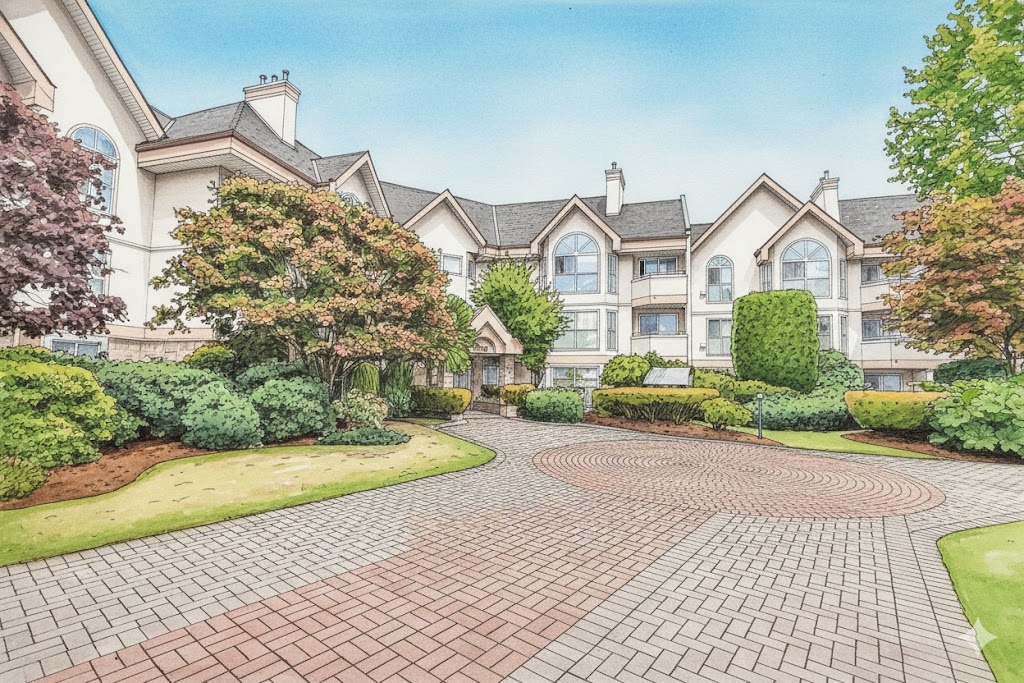 Artistic rendition of the exterior of The Highlands Condos in Surrey BC