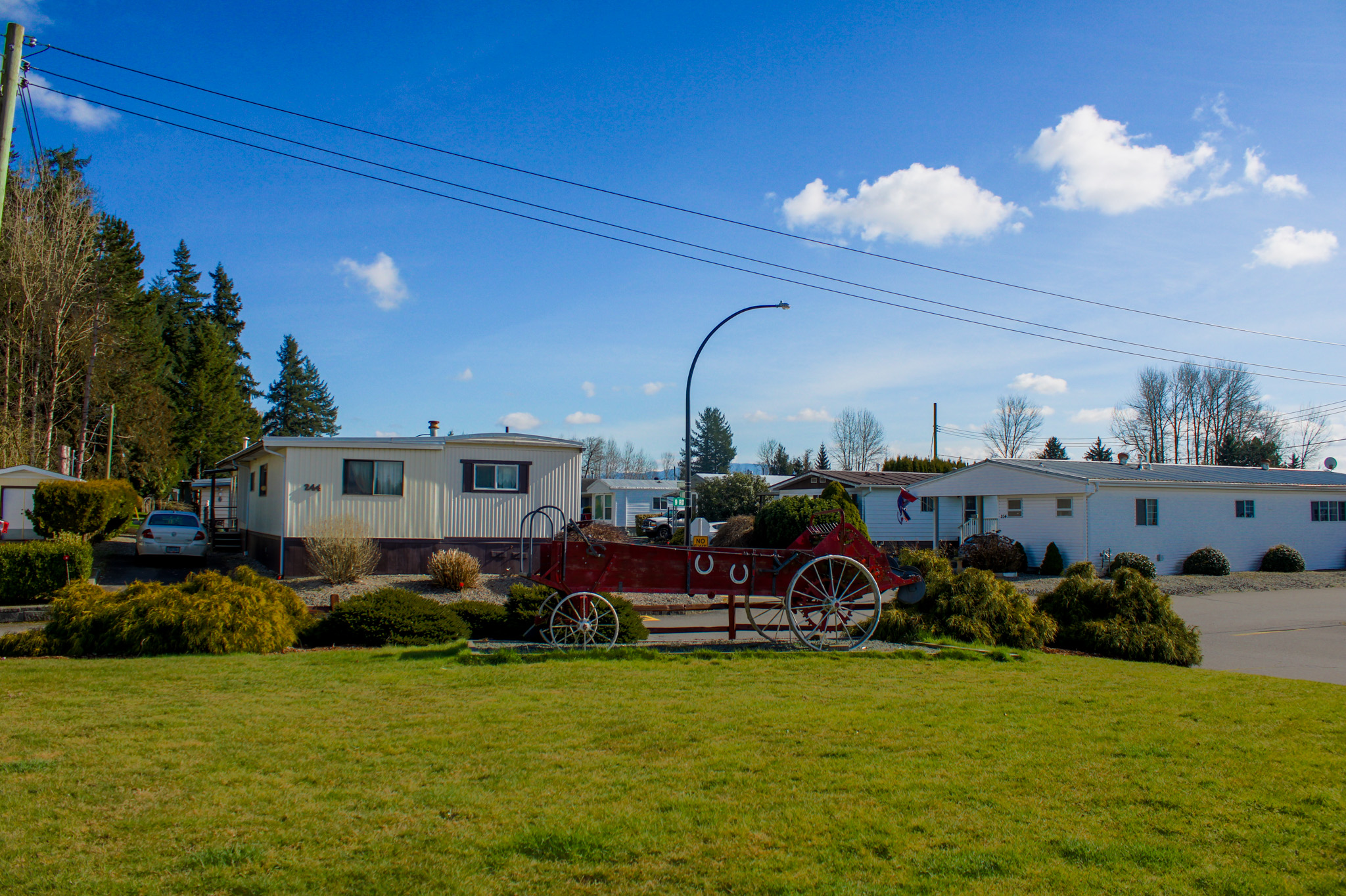 Pioneer Park landscaping - the wagon