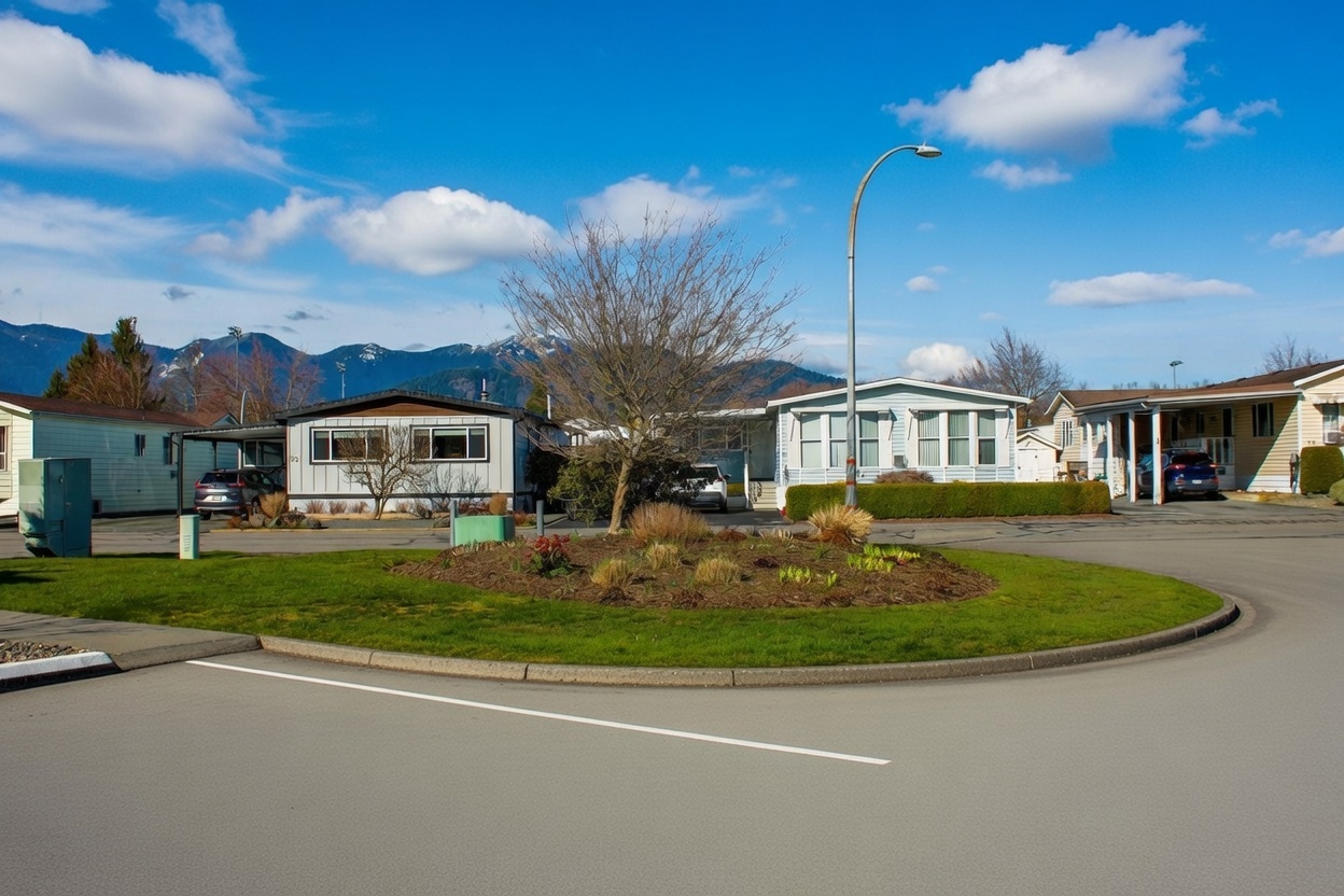 This image is an East looking view of the complex at 9055 Ashwell Road in Chilliwack