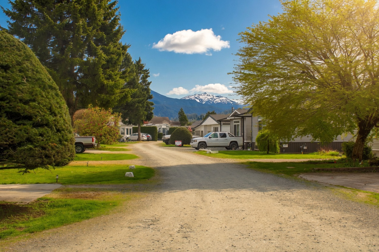 Image shows streets in Selomas Manufactured Home Park Chilliwack, BC