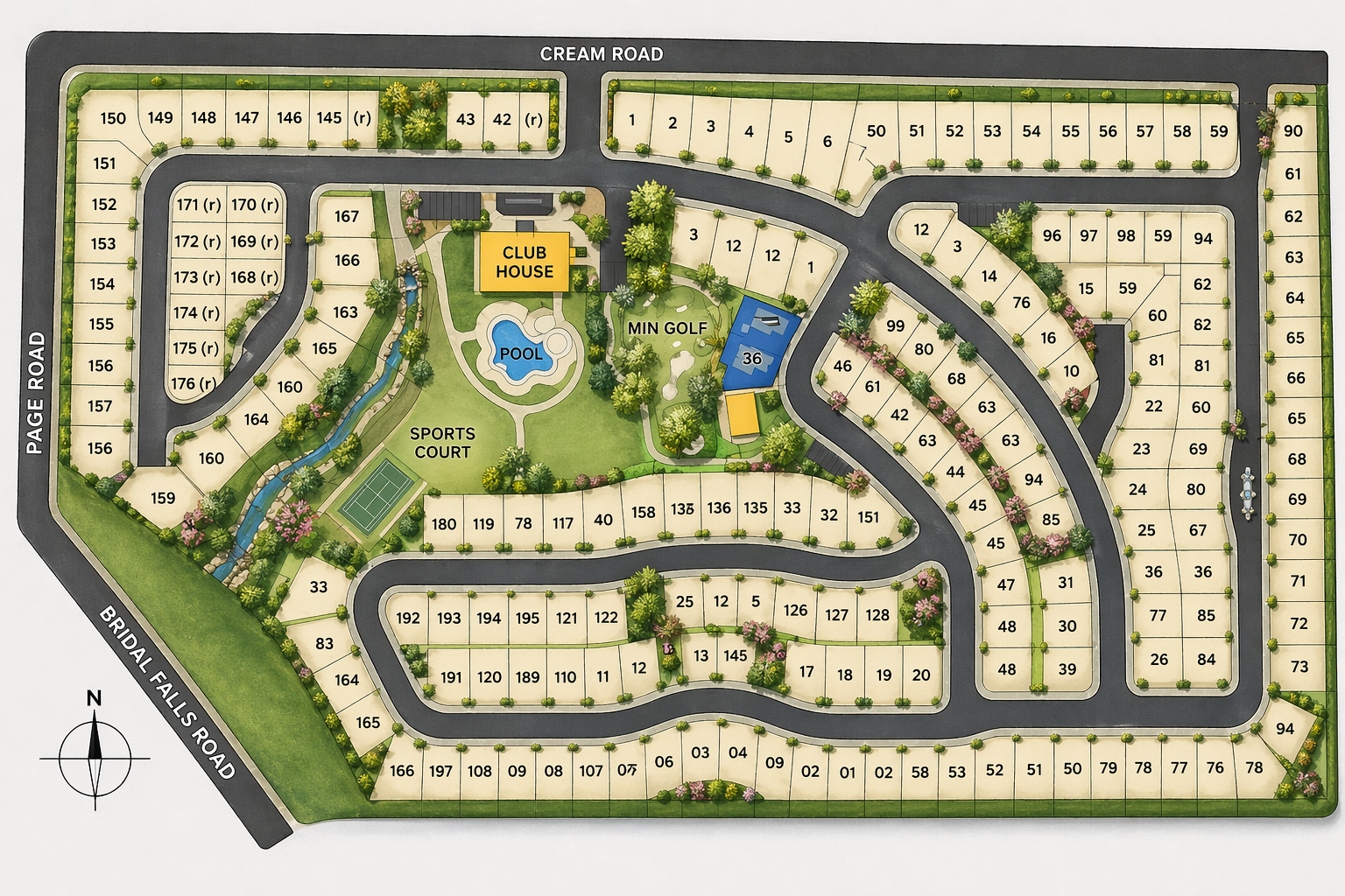 The Cottages at Bridal Falls Site Map